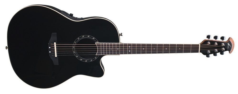 Ovation E-Acoustic Guitar Standard Balladeer Deep Contour Cutaway Black