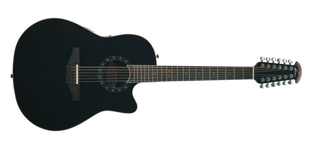 Ovation E-Acoustic Guitar Standard Balladeer Deep Contour Cutaway 12-string Black