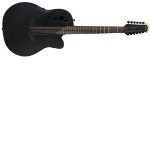 Ovation E-Acoustic Guitar Elite TX Deep Contour Cutaway 12-string Black Textured