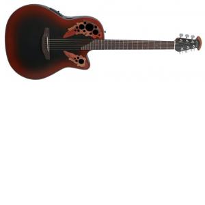 Ovation E-Acoustic Guitar Celebrity Elite Mid Cutaway Reverse Red Burst