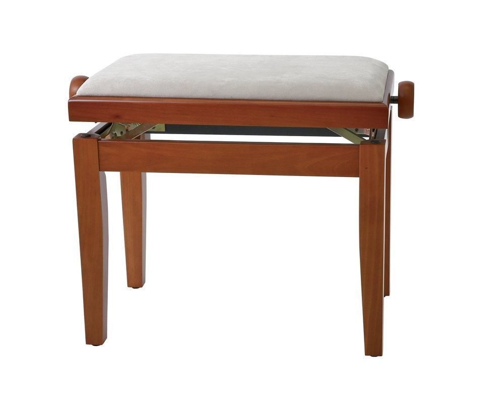 Piano bench Deluxe Cherry tree matt Beige cover