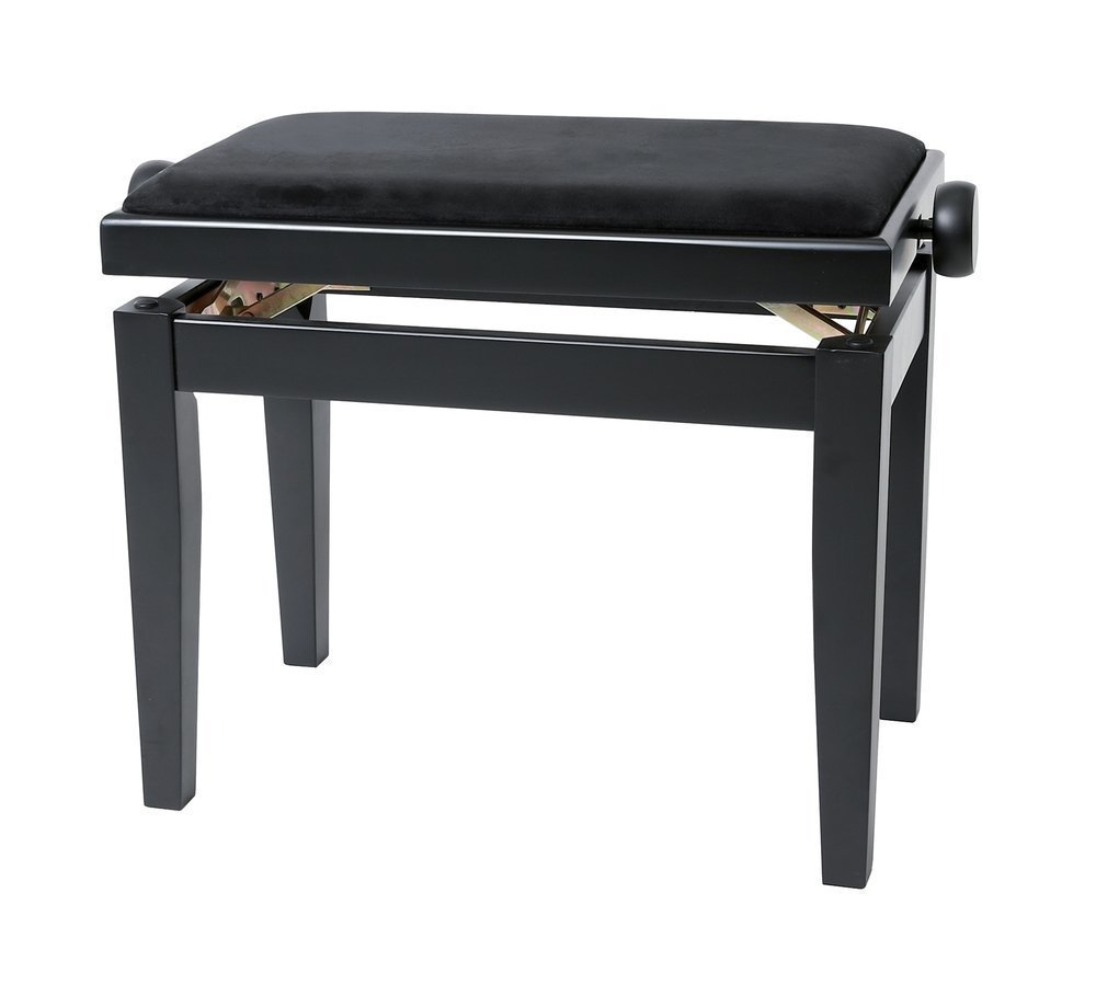 Piano bench Deluxe Black matt Black cover