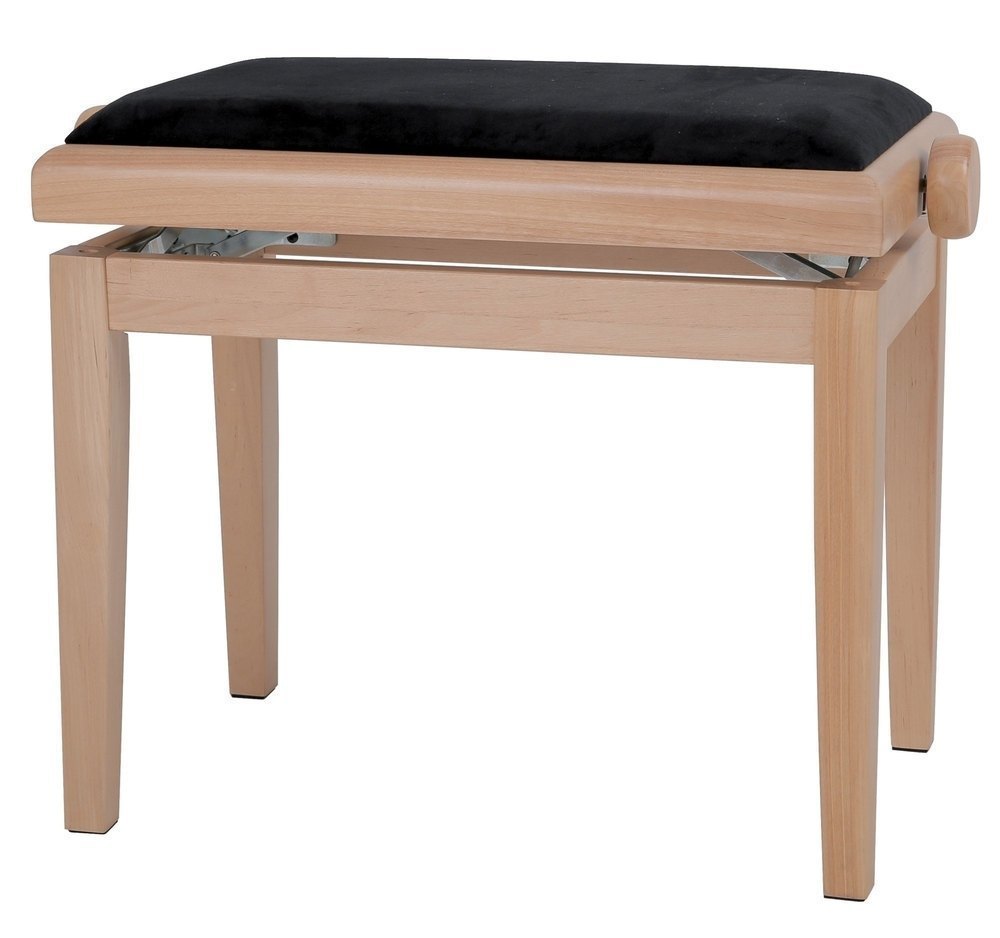 Piano bench Deluxe natur mat Black cover